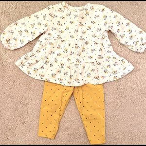 Carter’s baby girls floral & polka dot set 12 mos